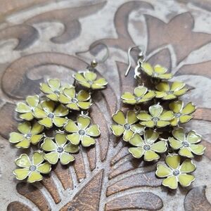 Yellow Floral Drop Earrings